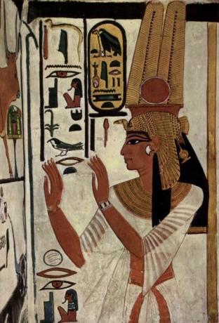 Vægmaleri af dronning Nefertari, ca. 1298-1235 B.C.