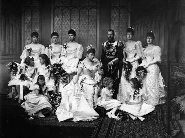 Bryllupsfesten for den fremtidige kong George V og Mary af Teck i 1893