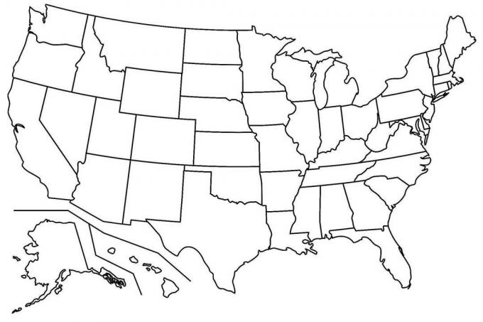 Det tomme kort over Amerikas Forenede Stater