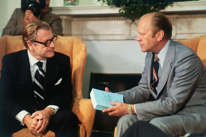 Præsident Gerald Ford og vicepræsident Nelson Rockefeller