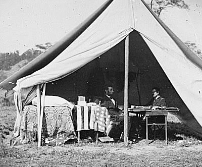 Præsident Lincoln og general McClellan i Antietam