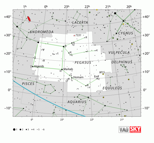 IAU-kort over konstellation Pegasus.