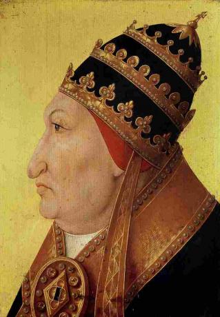 Maleri af portræt af Rodrigo Borgia (1431-1503) Pave Alexander VI