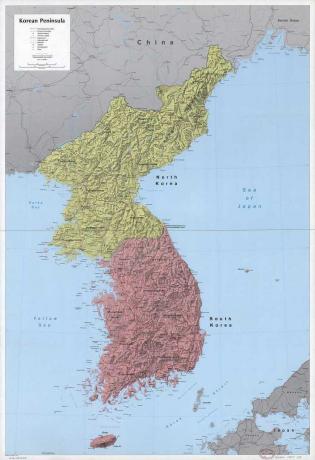 Kort over den koreanske halvø