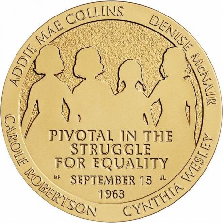 Kongressens guldmedalje mindes de fire unge piger, der blev dræbt i bombningen på 16th Street Baptist Church.