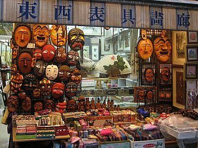Maske til salg til turisterne, Insadong, Seoul, Sydkorea