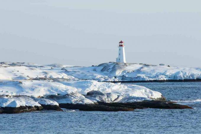 Fyrtårn i Nova Scotia, hvor maritim polar luft dannes over havene på høje breddegrader