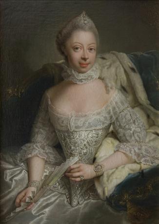 Portræt af prinsesse Charlotte af Mecklenburg-Strelitz (1744-1818)
