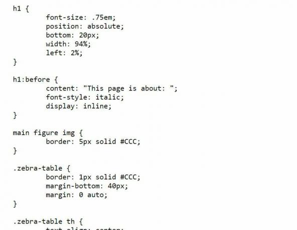 Eksempel på CSS