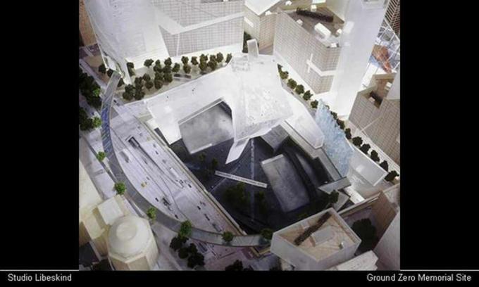 World Trade Center Plan af Studio Libeskind, Ground Zero Memorial Site fra december 2002 Slide Presentation