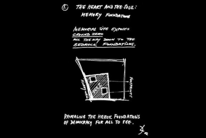 Hjertet og sjælen: hukommelsesfundamenter - Daniel Libeskind indledende skitseidee fra december 2002 Slide Presentation