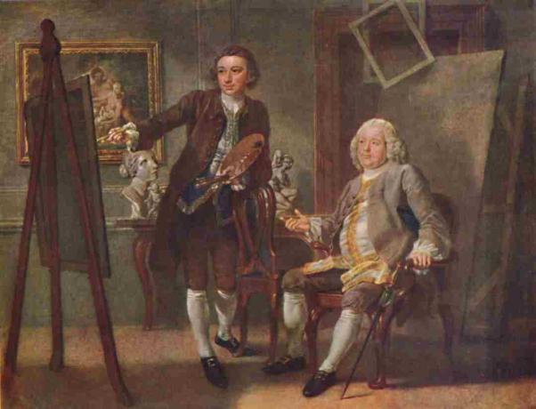Robert Walpole First Earl Of Orford Kg i studiet af Francis Hayman Ra Circa 1748-1750