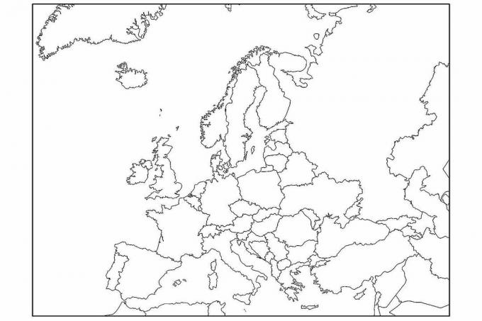 Tomt kort over Europa