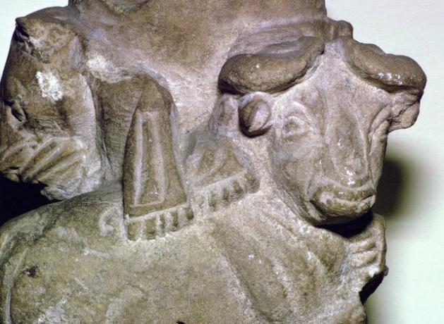 Limestone Libation Vase fra Uruk, sent Uruk periode, 3300-3000 f.Kr.