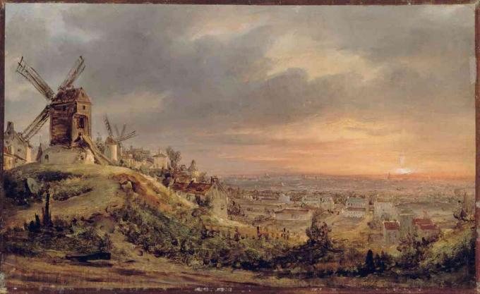 Udsigt over Paris malet af Louis Daguerre omkring 1830