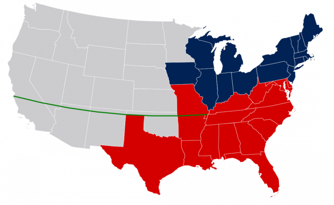 Digital illustration af Missouri-kompromiset.