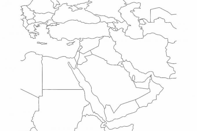 Tomt kort over Mellemøsten