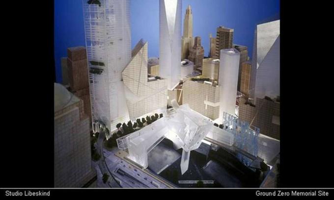 World Trade Center Plan af Studio Libeskind, Ground Zero Memorial Site fra 2002 Slide Presentation