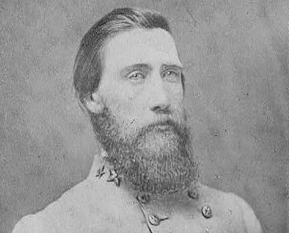 John Bell Hood i en konfødereret hær uniform, buste studio portræt.
