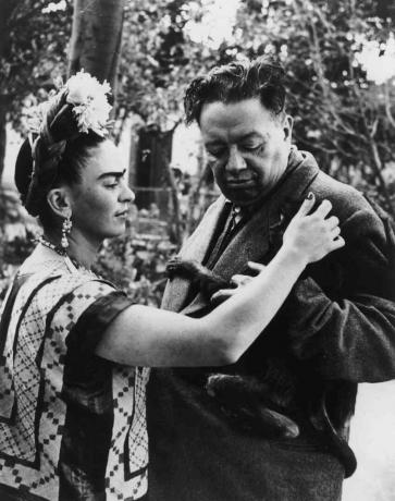 Frida Kahlo med mand Diego Riviero