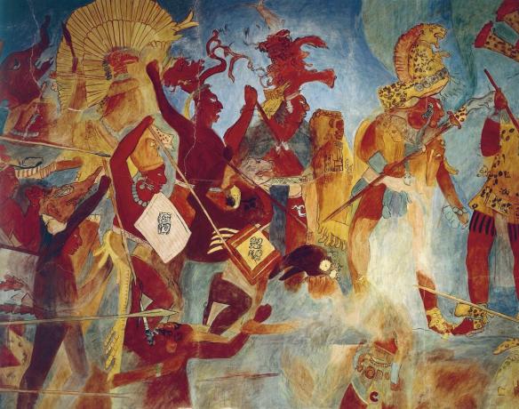 Bonampak Murals, værelse 2. King Chan Muwan and Captives (genopbygning)