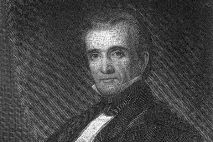 Graveret portræt af James K. Polk