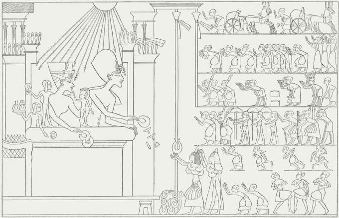 Akhenaten og familiedistribuerende gaver