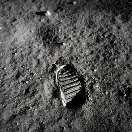 Fodaftryk på månen under Apollo 11-mission