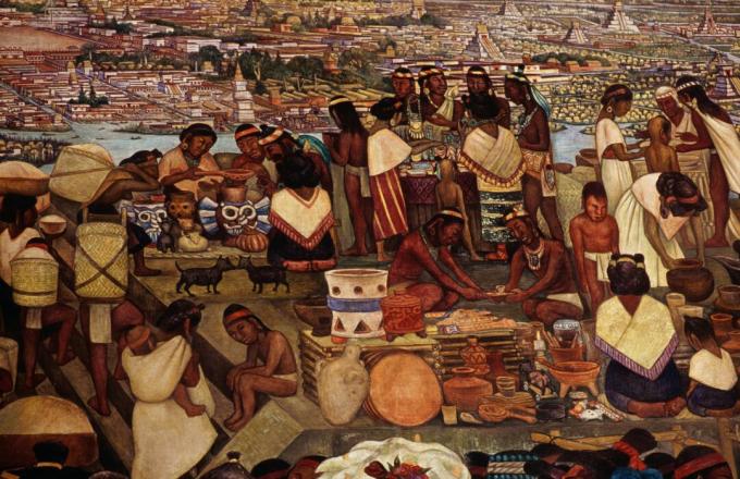 Diego Rivera-vægmaleri i Palacio Nacional