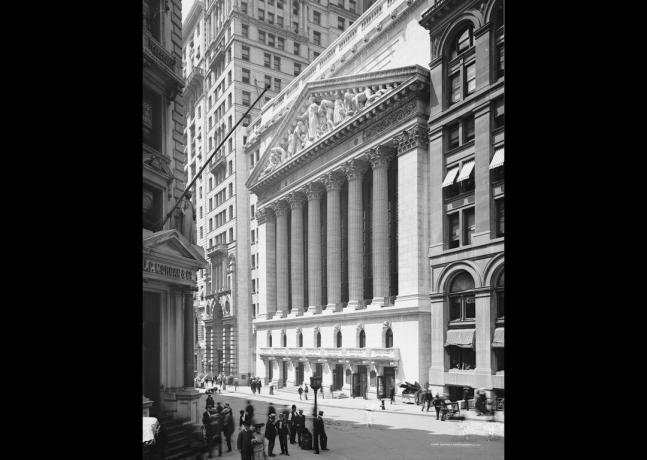Foto fra 1904 af bygningen i New York Stock Exchange