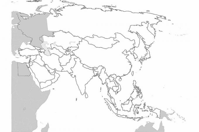 Tomt kort over Asien