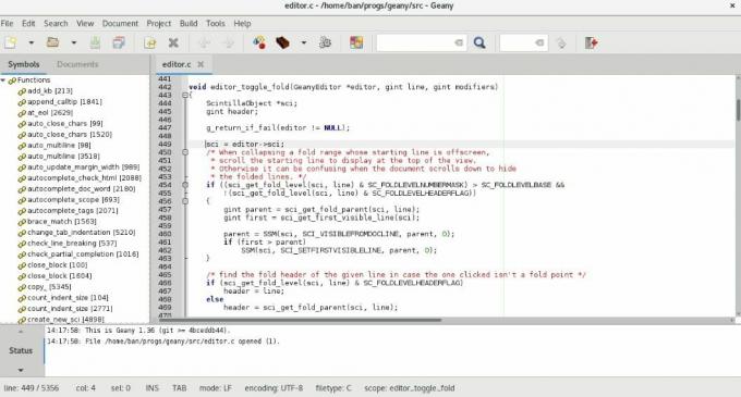 Geany HTML-editor