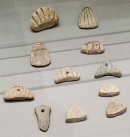 Clay Tokens, Uruk periode, udgravet fra Susa, Iran